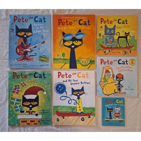 13 Pete & Splat The Cat & Bad Kitty Book Lot 7 Are Oversized 1 Lift Flap Reading - Picture 4 of 8